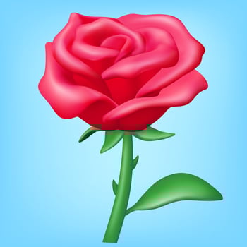 icon 3d plant rose vector