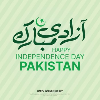 Pakistan Independence Day - 14 August Pakistani National Celebration Pakistan Day Pakistan written in Urdu calligraphy Logo vector