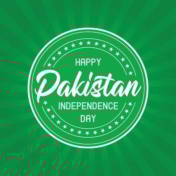 Pakistan Independence Day - 14 August Pakistani National Celebration Pakistan Day Pakistan written in Urdu calligraphy Logo vector