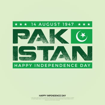 Pakistan Independence Day - 14 August Pakistani National Celebration Pakistan Day Pakistan written in Urdu calligraphy Logo vector