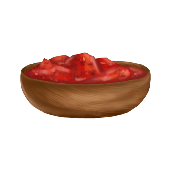 Serving plate for food made of dark wood. Applicable for packaging design, postcards, prints, textiles. Isolated digital illustration png