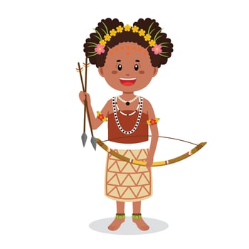 Papua New Guinea People's Characters Preparing to Hunt vector