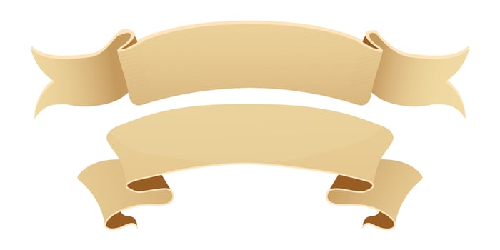 Parchment paper scroll ribbon, old vintage banner game ui element in cartoon style isolated on white background. Vector illustration