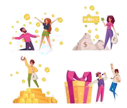 Lottery Icons Set vector