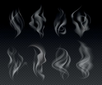 Realistic Smoke Waves Set vector