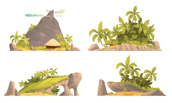 Tropical Island Set vector