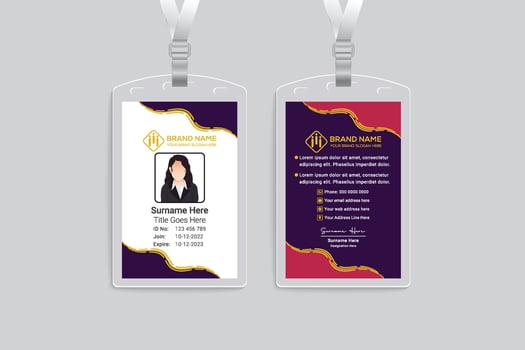 Corporate red and black color id card design vector