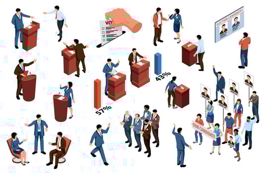 Isometric Political Set vector