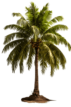 coconut tree isolated on transparent background ,palm tree , png
