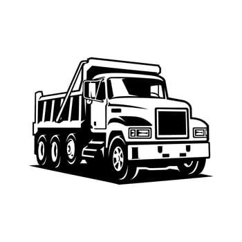 dump truck illustration logo vector