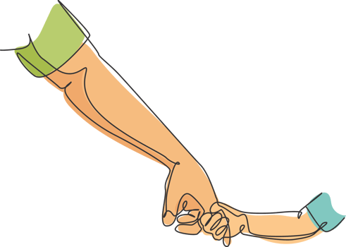 One line drawing of father giving hand to his child. Parenting mother care in continuous line drawing design style. Parental concept. Modern continuous line draw graphic illustration png