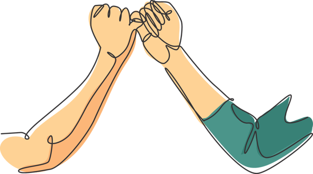 One line drawing of two hands hook each other their little fingers. Friendship bond in continuous line drawing design style. Promise concept graphic illustration png