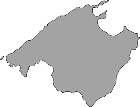 doodle freehand drawing of mallorca island map. png
