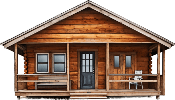 Cabin png with AI generated.
