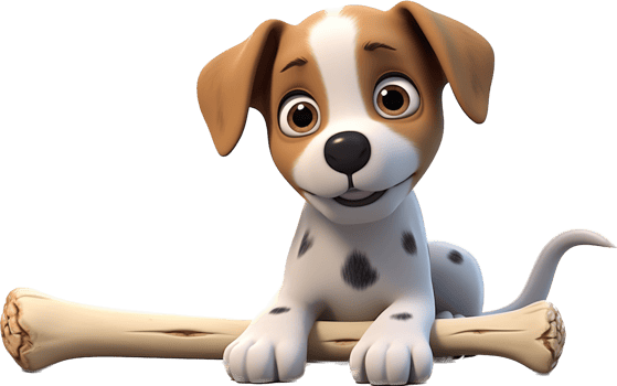 Dog with a bone with . png