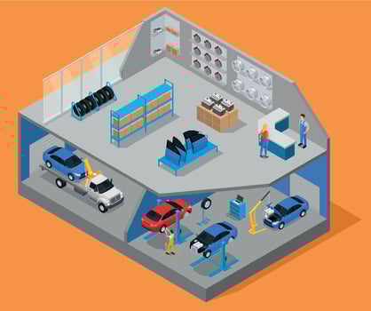 Car Parts Center Composition vector