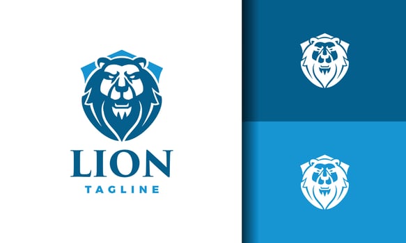 lion shield logo vector