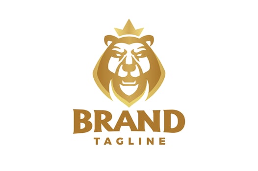 lion crown logo vector