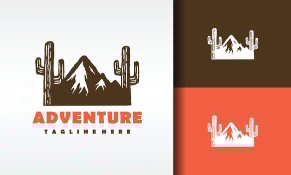 cactus mountain logo vector