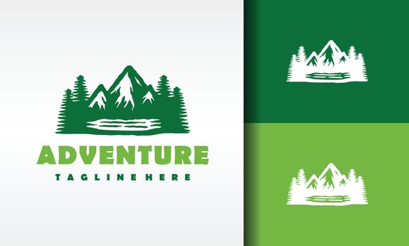 mountain view green logo vector