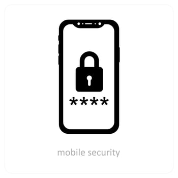 Mobile Security and mobile lock icon concept vector