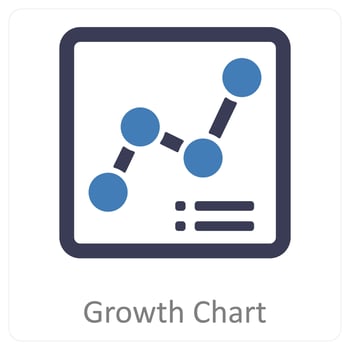 growth chart and infographics icon concept vector