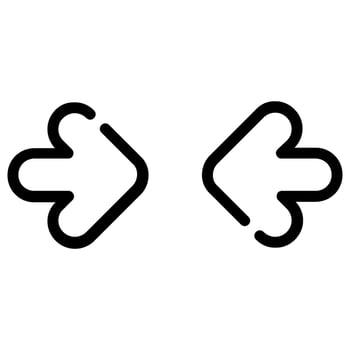 horizontal contract arrow vector outline icon
