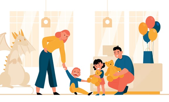 Stressed Parenting Concept vector
