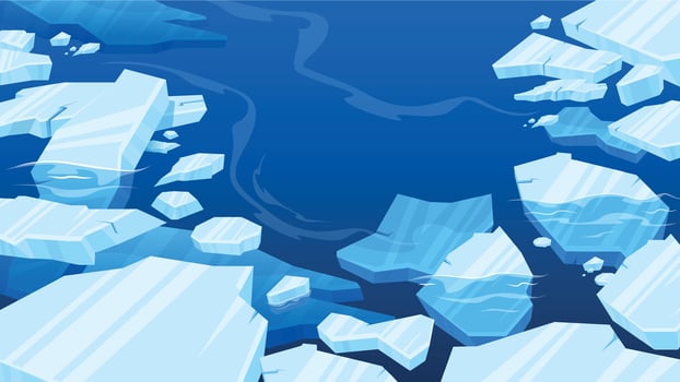 Frozen Arctic Ice Composition vector