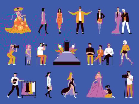 Fashion Show Color Set vector