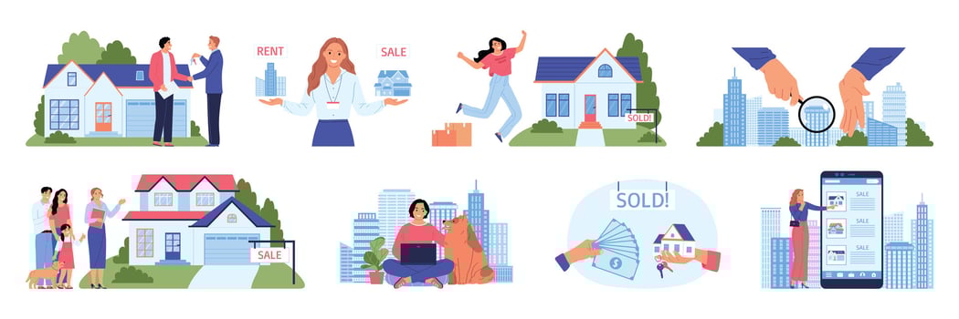 Real Estate Compositions Collection vector