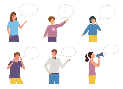 People Communicate Flat Icon Set vector