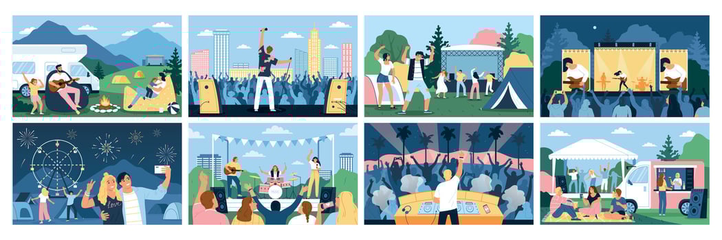 Open Air Festival Set vector