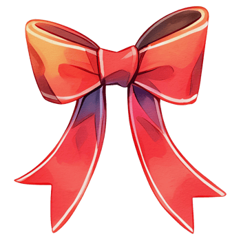 watercolor cute red ribbon, png
