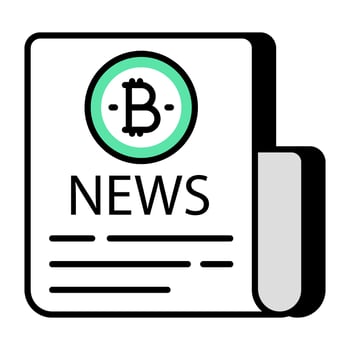 Perfect design icon of bitcoin newspaper vector