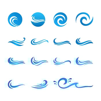 Abstract waves logo concept set vector