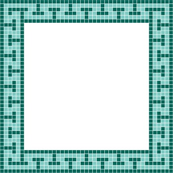 Green tile frame, Mosaic tile frame, Tile frame, Seamless pattern, Mosaic seamless pattern, Mosaic tiles texture or background. Bathroom wall tiles, floor tiles with beautiful pattern vector