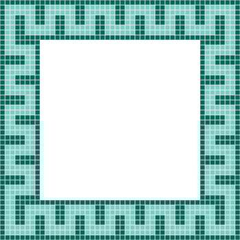 Green tile frame, Mosaic tile frame, Tile frame, Seamless pattern, Mosaic seamless pattern, Mosaic tiles texture or background. Bathroom wall tiles, floor tiles with beautiful pattern vector