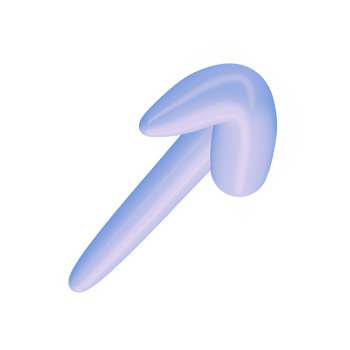 3D arrow up pointer icon minimalist style illustration. isolated transparent png