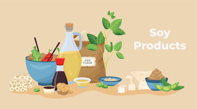 Soy Products Advertising Background vector