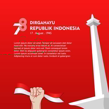 Happy Independence Day Republic Of Indonesia, 17 august. greeting card with red and white design vector