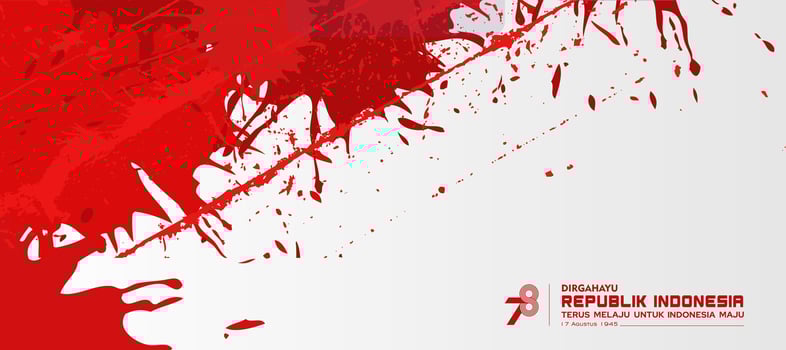 Happy Independence Day Republic Of Indonesia, 17 august. greeting card with red and white design vector