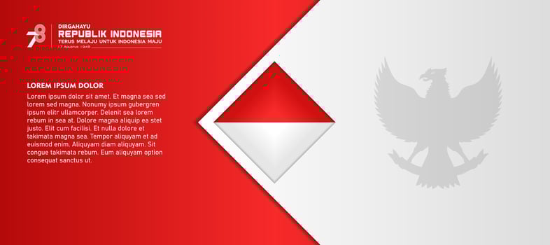 Happy Independence Day Republic Of Indonesia, 17 august. greeting card with red and white design vector