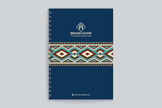 notebook cover design with blue color vector
