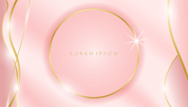 Luxury background, abstract curves, pink and gold colors for business banner, modern jewelry ad. vector
