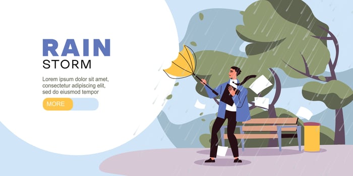 Rain Storm Flat vector