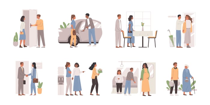 Etiquette Rules Flat Set vector