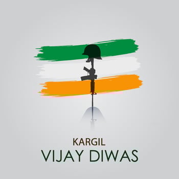kargil vijay divas People remembering and celebrating victory day of Indian army vector