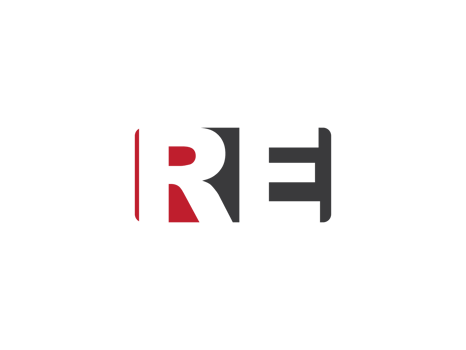 Square Shape Re Initial Luxury Png Logo, Unique Png RE Logo Letter Design