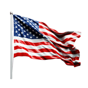 USA flag isolated. Illustration png